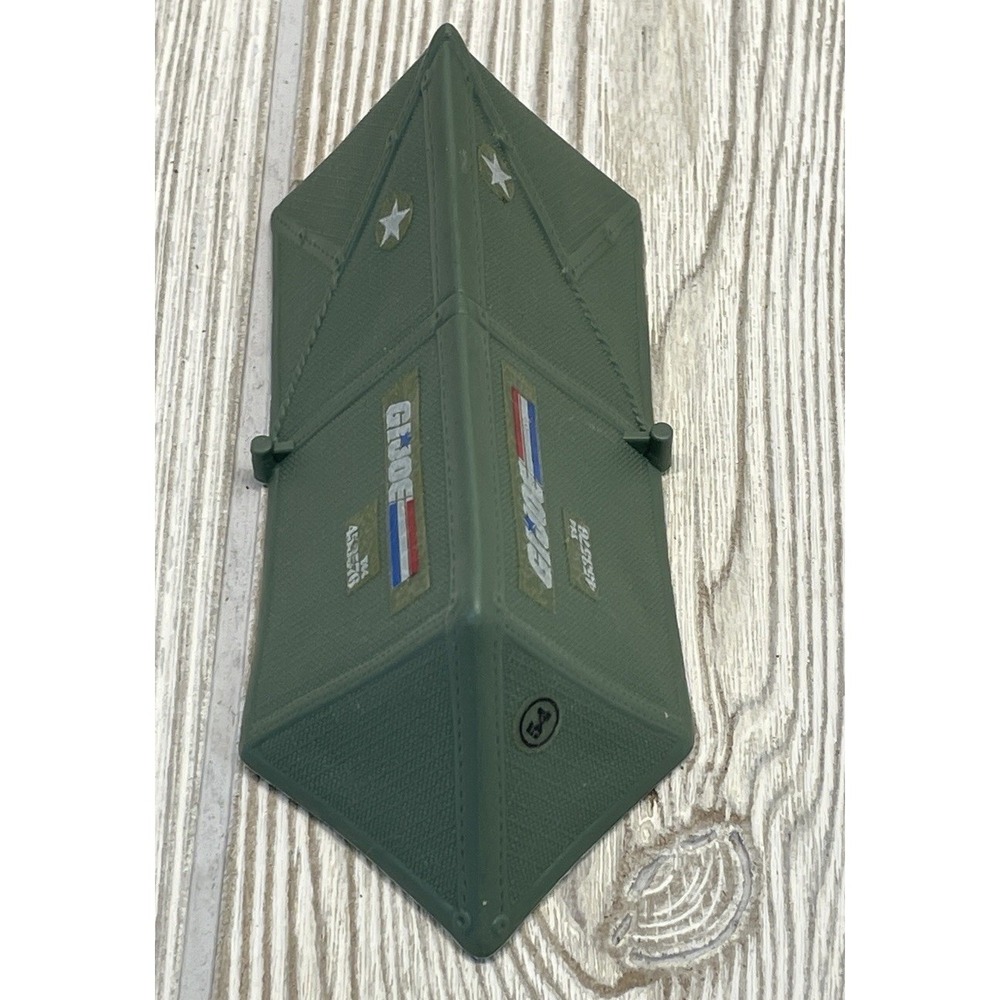 Vintage 1985 GI Joe Hasbro Green Plastic Tent Accessory M-3858-1 Decals
